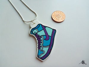 Image of Big Sneaker Necklace - Purple/Blue