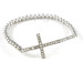 Image of Sideway Cross Crystal Stretch Bracelet, SW121 Gold or Silver