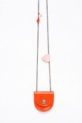 Image of Tiny Patent Tangerine & Blush leather locket