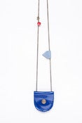 Image of Tiny Patent Cobalt Blue & Baby Blue leather locket