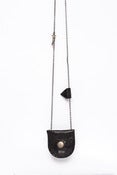 Image of Tiny Shimmering Black & Black Leather Locket