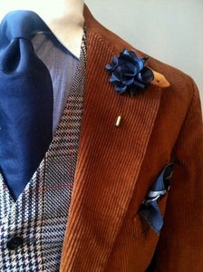 Image of BB Striped Flower Lapel Pin