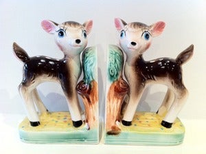 Image of VINTAGE DEER BOOKENDS-CUTE LIKE BAMBI