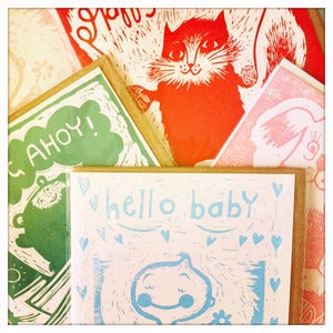 Image of Birthday. New Baby and Hugs cards!  Cat - dog - bear - baby