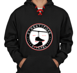 Image of 'Bred' Emblem Laced Hoodie