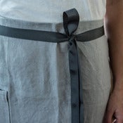 Image of linen half apron light gray- SOLD OUT