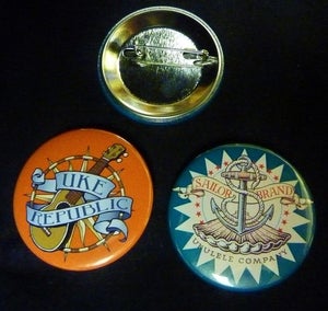 Image of UKE Republic Promo Pin Back Button Set