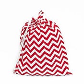 Image of Extra Large Laundry Bag for Dorm and Travel : Red and White Chevron