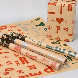 Image of Wood Type Gift Wrap