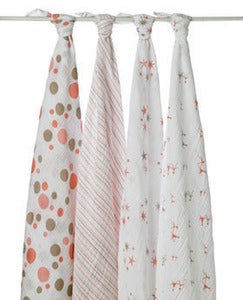 Image of Aden and Anais Swaddle Blanket 4 pack