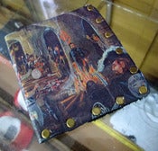 Image of "CAVE PARTY" Tom Fugle hand made leather wallets with David Mann artwork