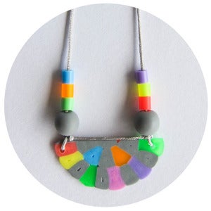 Image of  Grey Colourific Semi-Circle Necklace