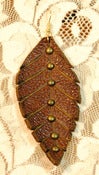 Image of Warm Brown Leather Leaf Earrings