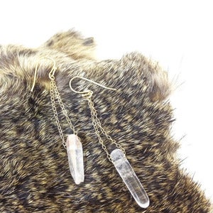 Image of clear crystal quartz earrings