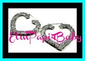 Image of ♥crystallized Both Sided♥ ♥Heart Shape♥ ♥Bamboo Earrings♥
