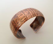 Image of Cuff Bracelet - Antiqed Copper Plaid