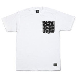 Image of Patterned Pocket T-Shirt in White