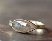Image of Natural Rose Cut Diamond Ring in 14kt Yellow Gold