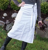 Image of white linen half apron