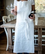 Image of white linen full apron