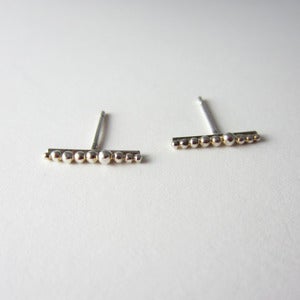 Image of Silver Beaded Studs - Long