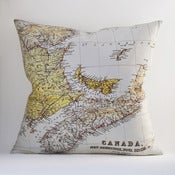 Image of Vintage CANADA, EASTERN Map 18"x18"  Pillow Cover