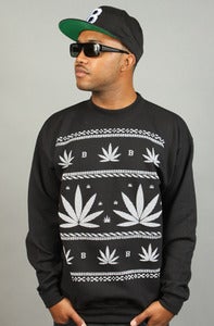 Image of Leaves Crewneck Black