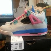 Image of Air Jordan IV retro "South Beach" Custom (kids/womens version)