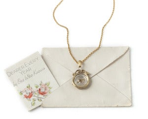 Image of Mini Heart or Horse Shoe Wax Seal Necklace with scroll top
