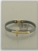 Image of GREY LEATHER CROSS