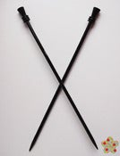 Image of Agujas de Tricotar Rectas - Madera 30 cm / Straight Knitting Needles - Wood 30 cm