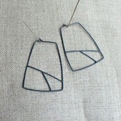 Image of geo hoops - oxidized silver