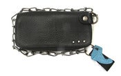 Image of No.70017 chain wallet. black saddle leather