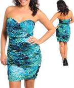 Image of Ocean Wave Strapless Dress 