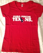 Image of PURO PINCHE TEXANS (LADIES VNECK) RED