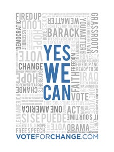 Image of Yes We Can - Obama Type Poster