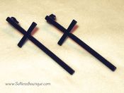 Image of Black Matte Cross Earrings 