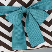 Image of messenger bag sash - teal with brown dots