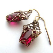 Image of Trapezoid Deco Dangles in Ruby