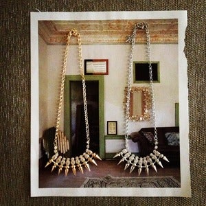 Image of CRYSTAL SPIKE CONE NECKLACE