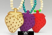 Image of Strawberry Good Quality Wood Necklace 3 Colors to Choose