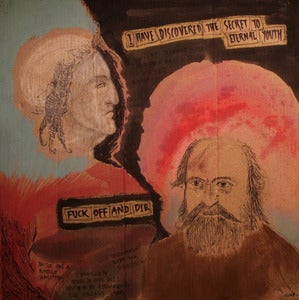 Image of Eternal Youth, 14"x14" inks and acrylics on cardboard.