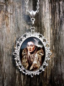 Image of  Large Silver Spanish Renaissance Style PENDANT Necklace - OMARINA Heirloom Collection: El Greco