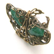 Image of Marbled Green Flutterbling Cocktail Ring