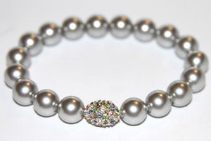 Image of Crystal Pearl Stretch Bracelet