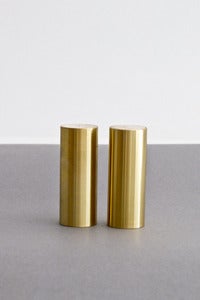 Image of Brass salt and pepper shakers by Ladies and Gentlemen