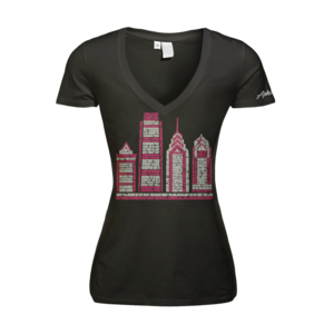 Image of Women's Philly Skyscraper - Deep V (Black)