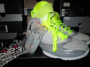 Image of Air Jordan 2012 Deluxe "Neon/Wolf Grey"