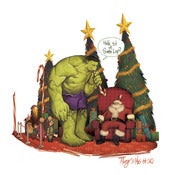 Image of Hulk Sit on Santa