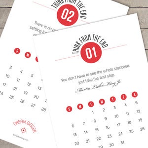 Image of DREAM BIGGER Quotes - 2013 Printable Calendar - UK/EU or US DATE FORMAT - with 4 FREE POSTERS